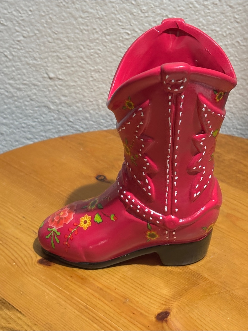 Pink Floral Cowboy Boot Planter